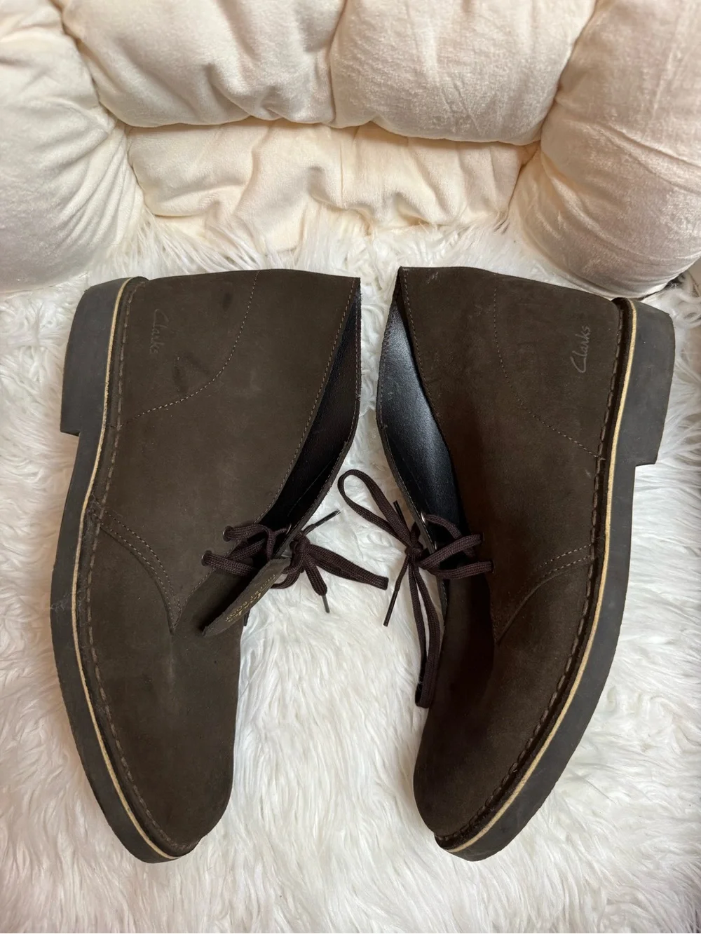 Clarks Men’s Brown Desert Boots suede size 11
